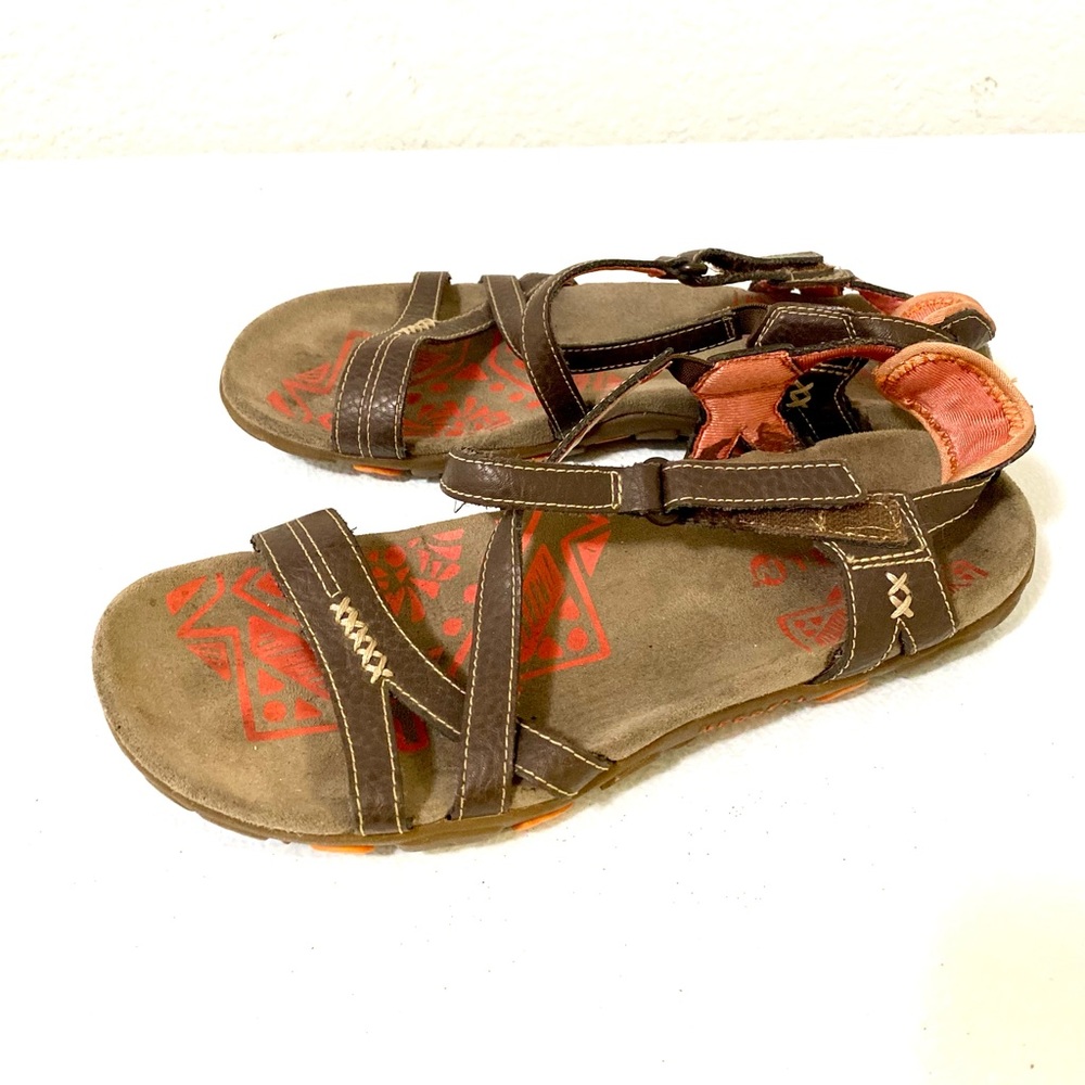 MERREL Women Slingback Sandals 8 Cocoa and Orange Hiking Shoes